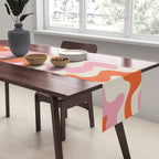 Pink and orange retro style liquid swirls Table Runner Gallery Image 2