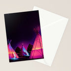 Teepees Glowing at Night Under the Stars Stationery Card Gallery Image 2