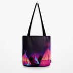 Teepees Glowing at Night Under the Stars Tote Bag Gallery Image 2