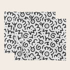 Abstract fun symbol doodle art pattern Placemat Gallery Image 1