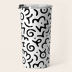 Abstract fun symbol doodle art pattern Travel Mug Gallery Image 3