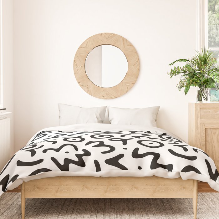 Abstract fun symbol doodle art pattern Duvet Cover Gallery Image 3