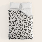 Abstract fun symbol doodle art pattern Duvet Cover Gallery Image 6