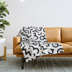 Abstract fun symbol doodle art pattern Throw Blanket Gallery Image 1