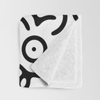 Abstract fun symbol doodle art pattern Throw Blanket Gallery Image 3