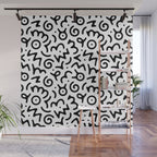 Abstract fun symbol doodle art pattern Wall Mural Gallery Image 1