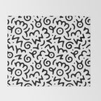 Abstract fun symbol doodle art pattern Throw Blanket Gallery Image 2