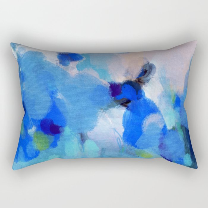 blue summer lilies garden Rectangular Pillow Gallery Image 2