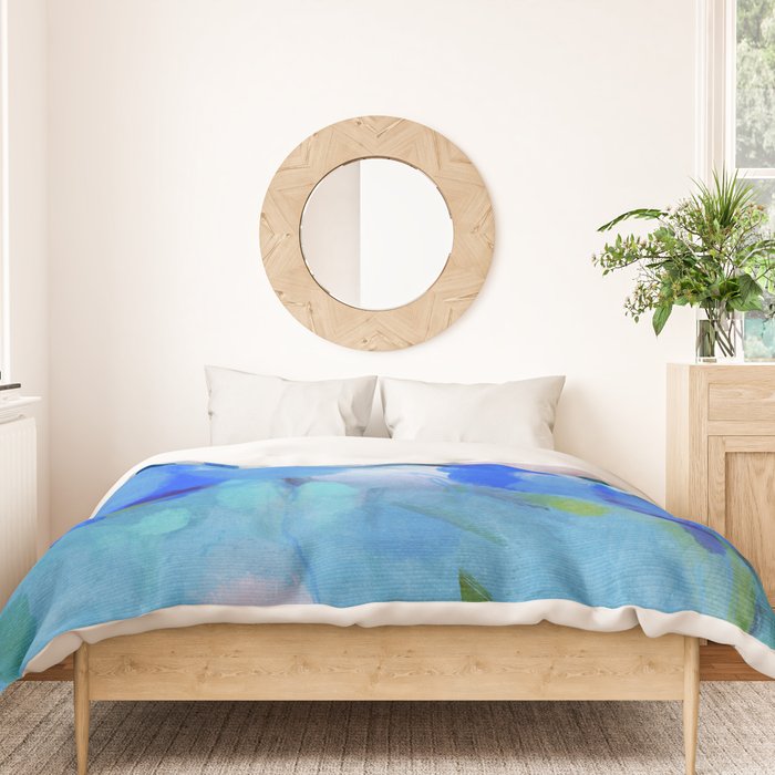 blue summer lilies garden Duvet Cover Gallery Image 3