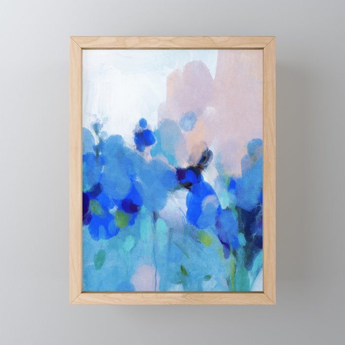 blue summer lilies garden Mini Art Print Gallery Image 1