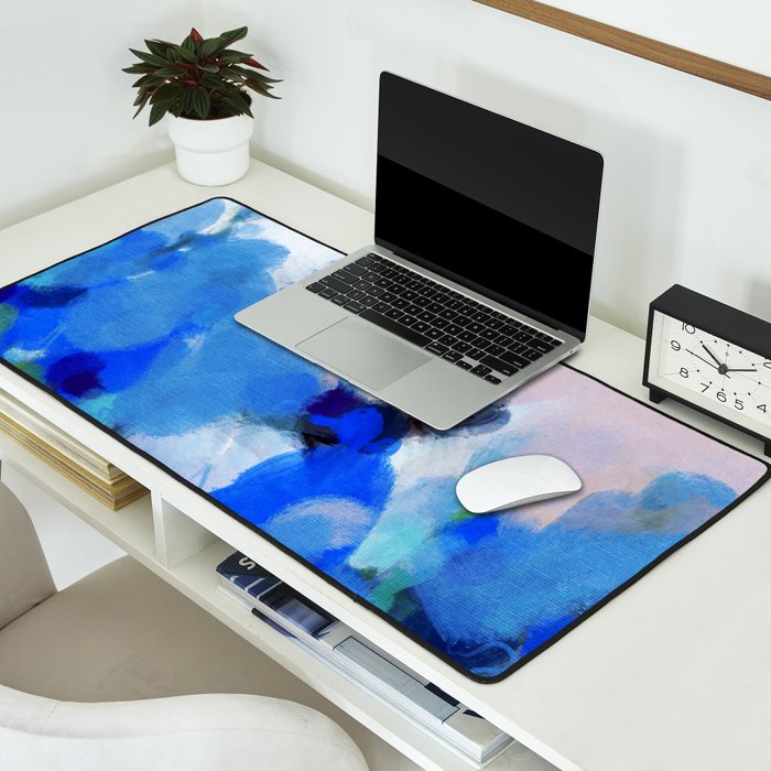 blue summer lilies garden Desk Mat Gallery Image 2