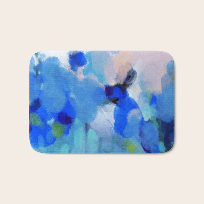 blue summer lilies garden Bath Mat Gallery Image 1