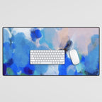 blue summer lilies garden Desk Mat Gallery Image 1