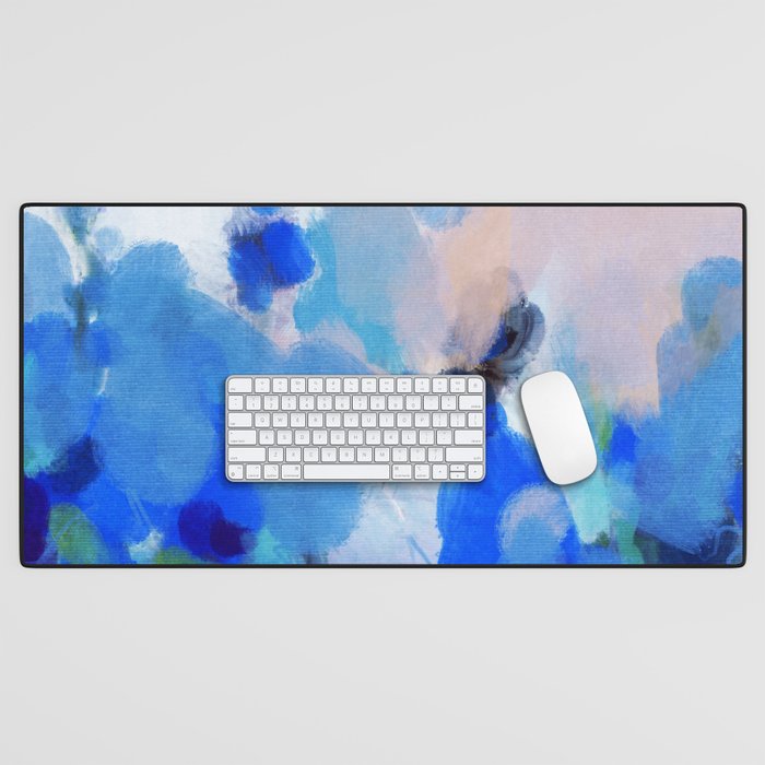 blue summer lilies garden Desk Mat Gallery Image 1