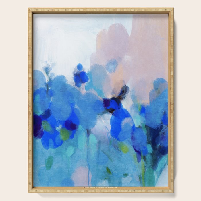 blue summer lilies garden Serving Tray Gallery Image 1