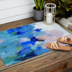 blue summer lilies garden Outdoor Rug Gallery Image 2