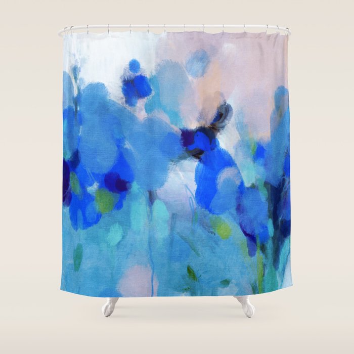 blue summer lilies garden Shower Curtain Gallery Image 1