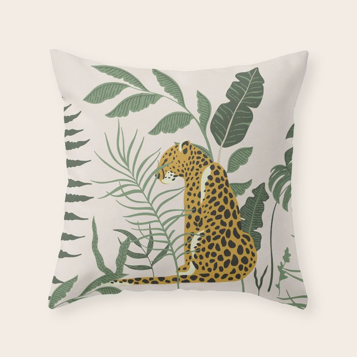 Kahlo Cheetah Prints Throw Pillow Gallery Image 1