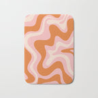 Liquid Swirl Retro Abstract Pattern in Pink Orange Cream Bath Mat Gallery Image 1