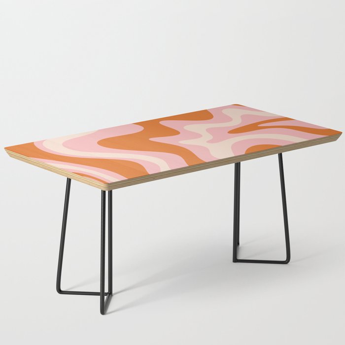 Liquid Swirl Retro Abstract Pattern in Pink Orange Cream Coffee Table Gallery Image 1
