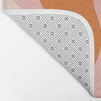 Liquid Swirl Retro Abstract Pattern in Pink Orange Cream Bath Mat Gallery Image 2