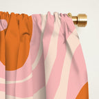 Liquid Swirl Retro Abstract Pattern in Pink Orange Cream Window Curtain Gallery Image 2