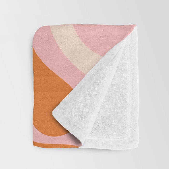 Liquid Swirl Retro Abstract Pattern in Pink Orange Cream Throw Blanket Gallery Image 3