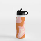 Liquid Swirl Retro Abstract Pattern in Pink Orange Cream Water Bottle Gallery Image 1