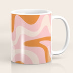 Liquid Swirl Retro Abstract Pattern in Pink Orange Cream Coffee Mug Gallery Image 1