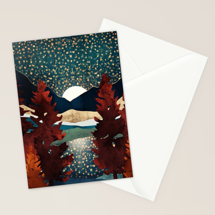 Star Sky Reflection Stationery Card Gallery Image 2