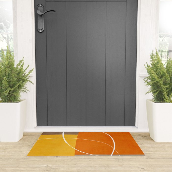 Orange Yellow Brown Artwork Welcome Mat Gallery Image 3