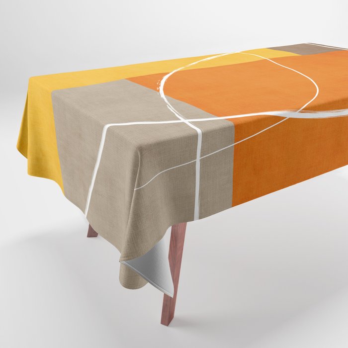 Orange Yellow Brown Artwork Tablecloth Gallery Image 1