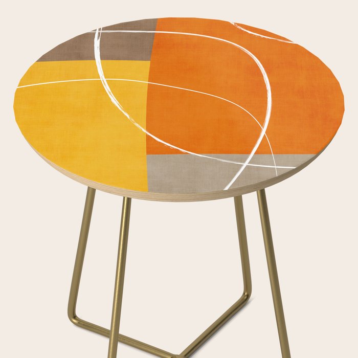 Orange Yellow Brown Artwork Side Table Gallery Image 2