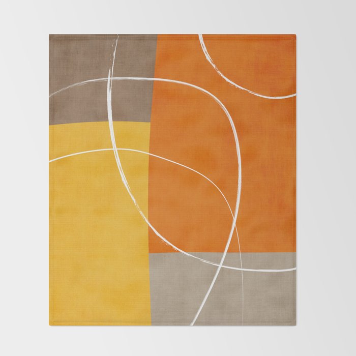 Orange Yellow Brown Artwork Throw Blanket Gallery Image 2