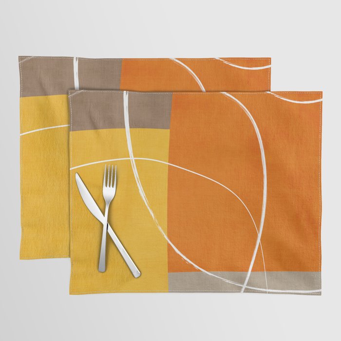 Orange Yellow Brown Artwork Placemat Gallery Image 1