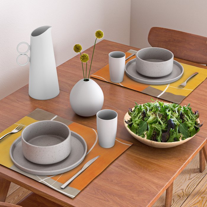 Orange Yellow Brown Artwork Placemat Gallery Image 2