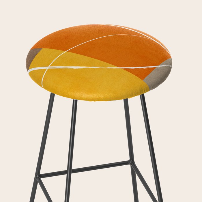 Orange Yellow Brown Artwork Stool Gallery Image 2