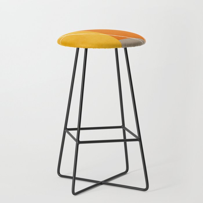 Orange Yellow Brown Artwork Stool Gallery Image 1