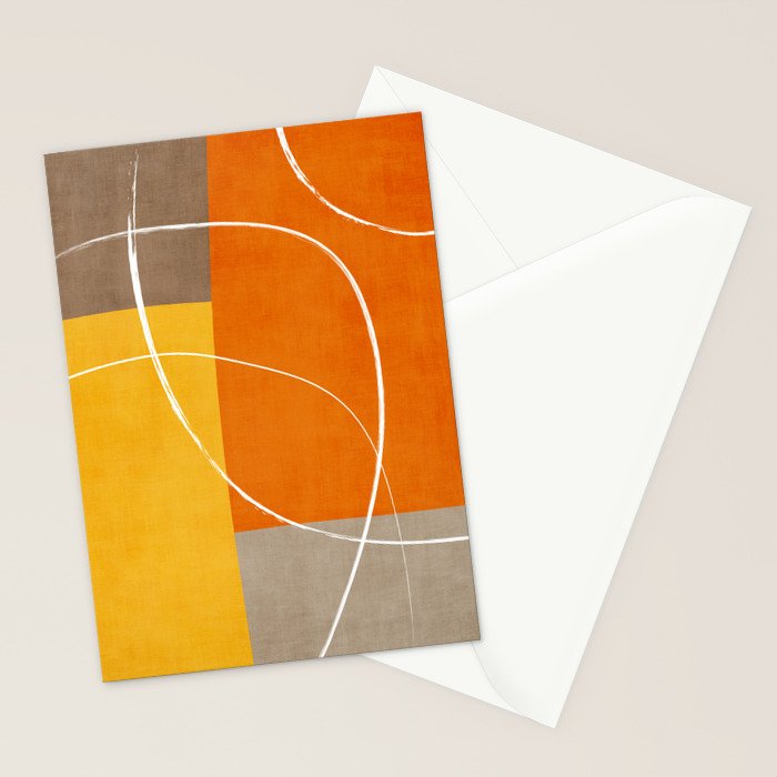 Orange Yellow Brown Artwork Stationery Card Gallery Image 2