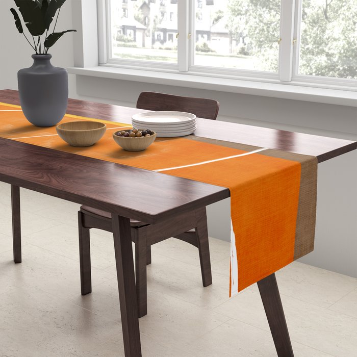 Orange Yellow Brown Artwork Table Runner Gallery Image 2