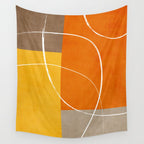 Orange Yellow Brown Artwork Wall Tapestry Gallery Image 4