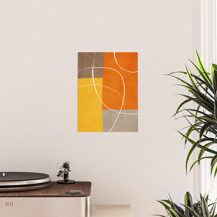 Orange Yellow Brown Artwork Poster Gallery Image 2