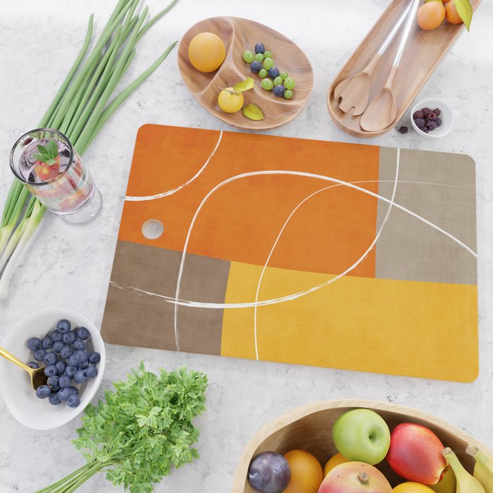 Orange Yellow Brown Artwork Cutting Board Gallery Image 2