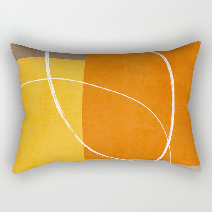 Orange Yellow Brown Artwork Rectangular Pillow Gallery Image 2