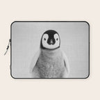 Baby Penguin - Black & White Laptop Sleeve Gallery Image 1