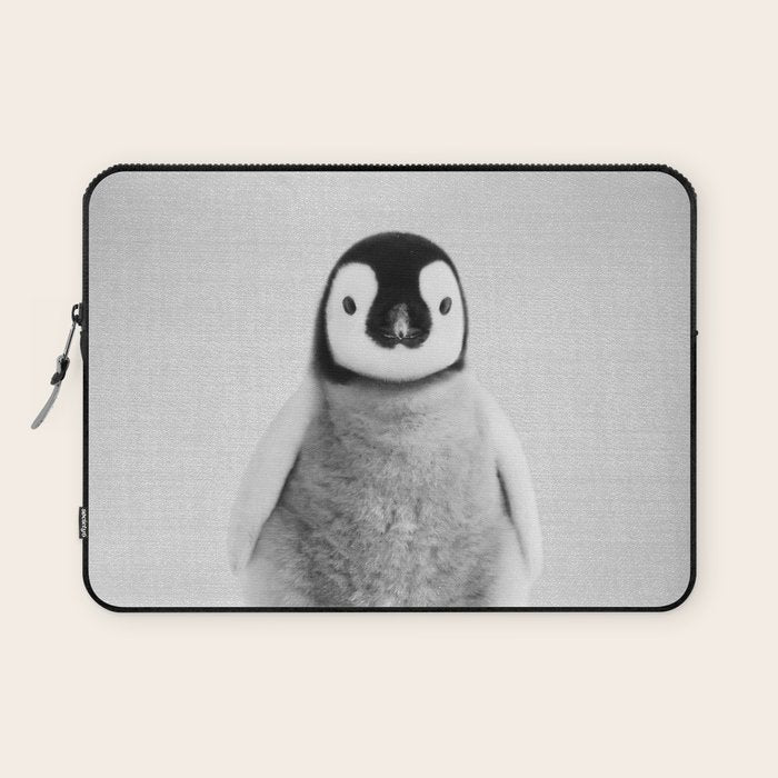 Baby Penguin - Black & White Laptop Sleeve Gallery Image 1