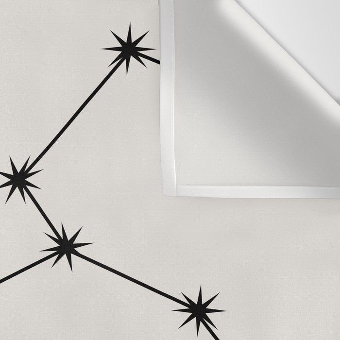 Leo Zodiac Star Constellation Line Art White Wall Tapestry Gallery Image 3