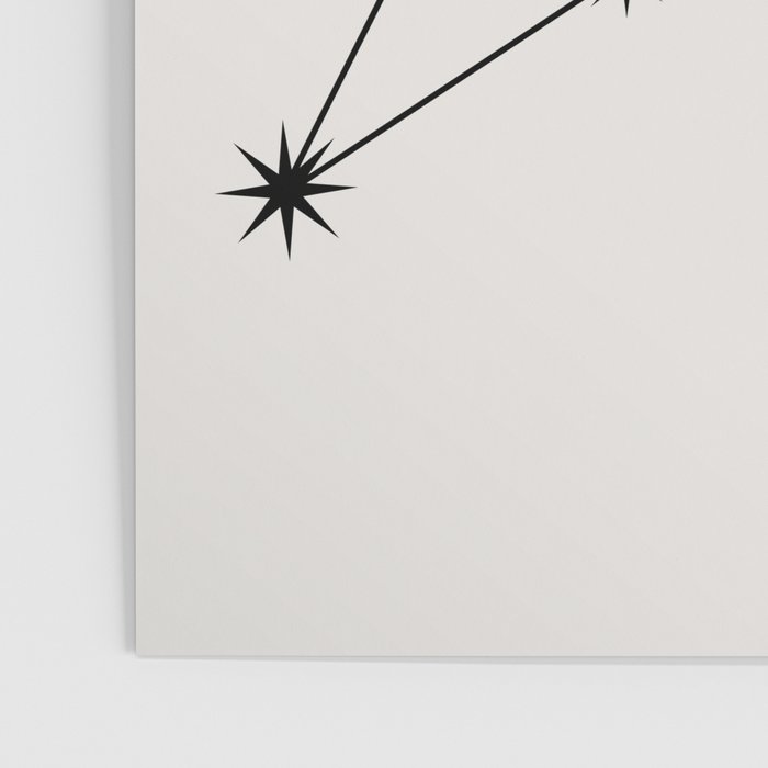 Leo Zodiac Star Constellation Line Art White Poster Gallery Image 3