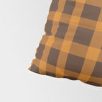Retro 70s Plaid Pattern in Orange and Dark Brown Pillow Sham Gallery Image 4