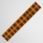 Retro 70s Plaid Pattern in Orange and Dark Brown Table Runner Gallery Image 3